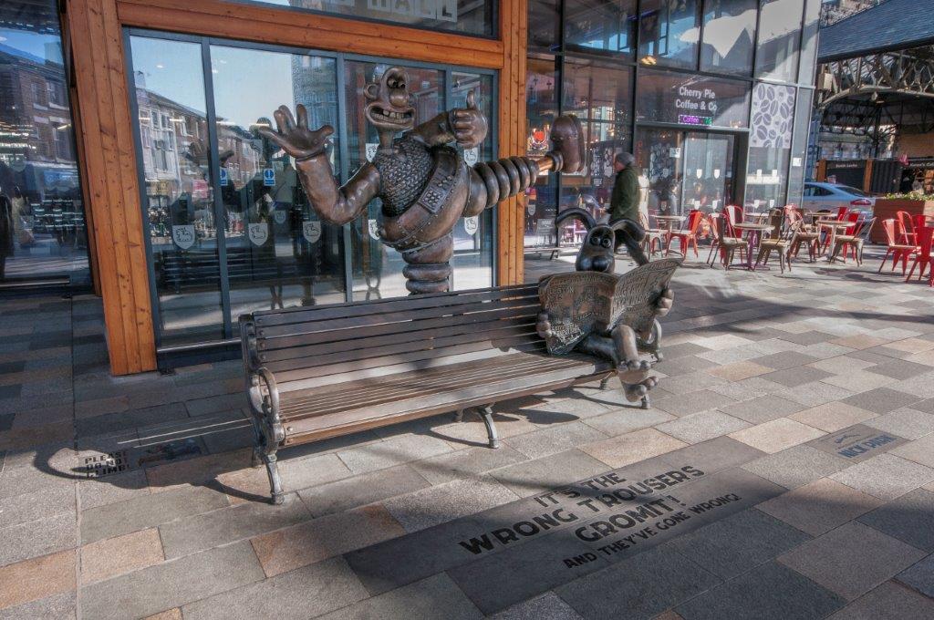 Wallace and Gromit Statue, Harris Quarter, Preston